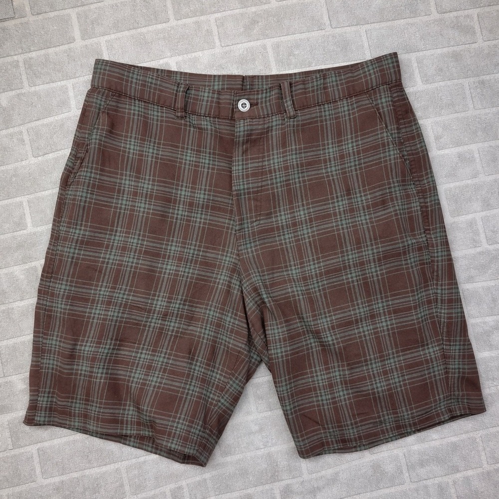 Patagonia Shorts Mens 34 Brown Plaid Organic Cotton Casual Hiking Golf Prep